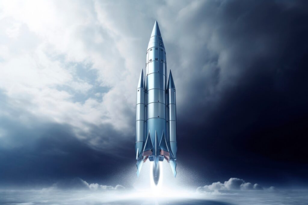 futuristic image of a rocket launch